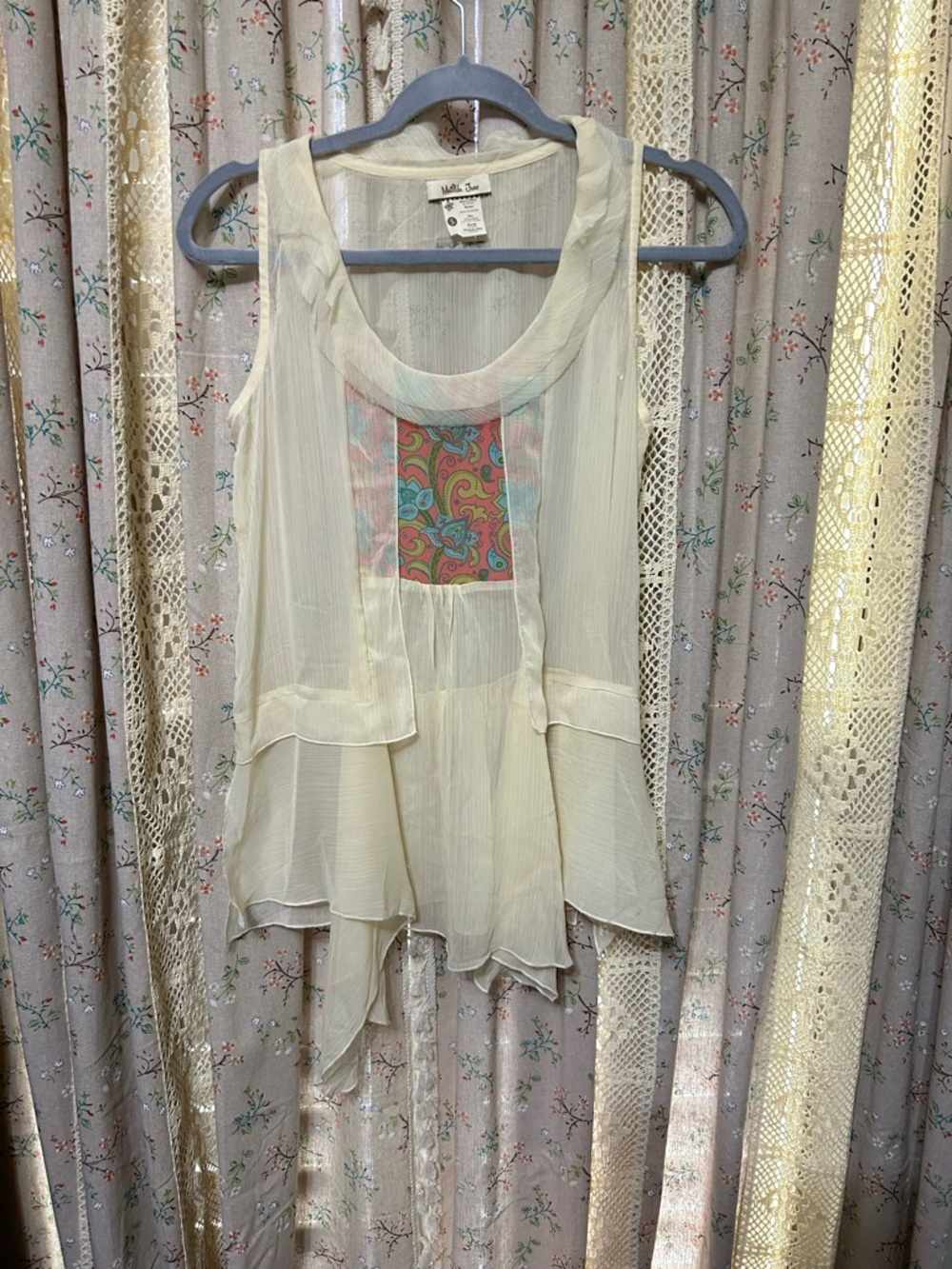 2/$28 Matilda Jane Wonderful Parade Palisades Top Boho Tank Small